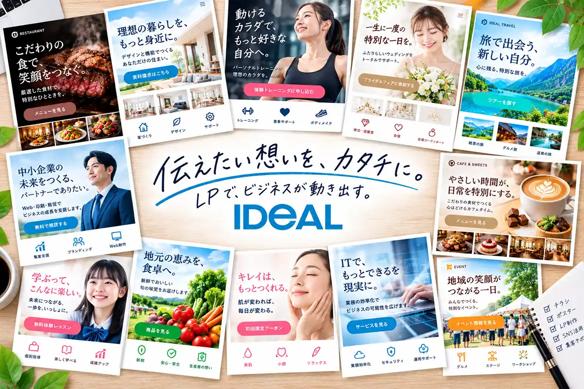 伝えたい想いを、カタチに。

LPで、ビジネスが動き出す。

IDEAL